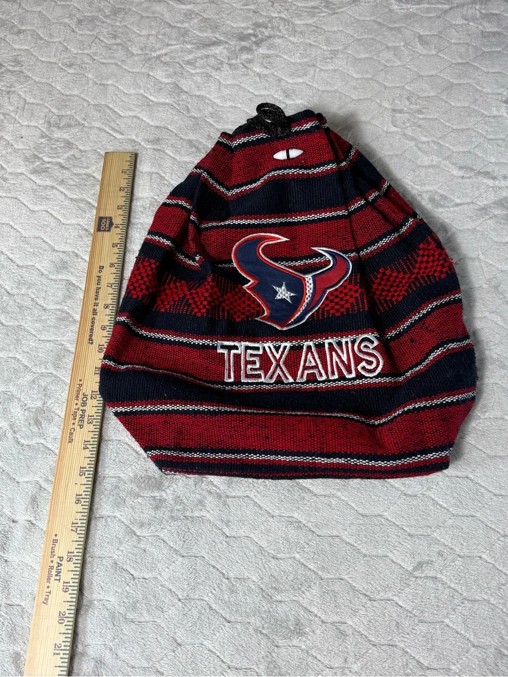 Houston Texans Handmade Woven Drawstring Backpack Cinch Bag NFL Fan NWOT